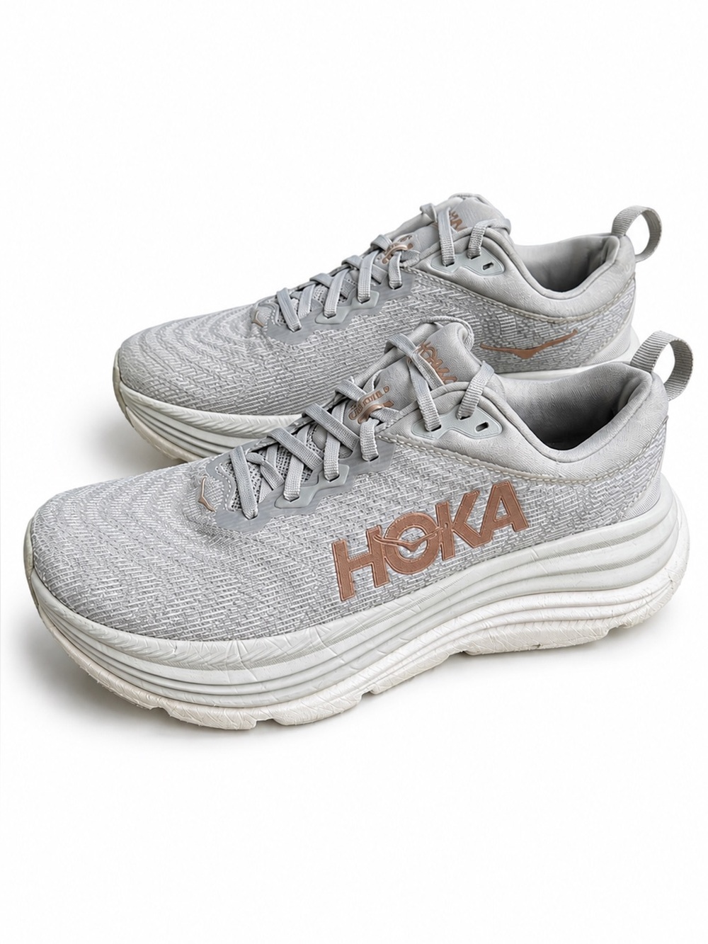 HOKA Clifton 9 women’s running shoes, size US 8.5B frost rose gold 1127896-FTRS